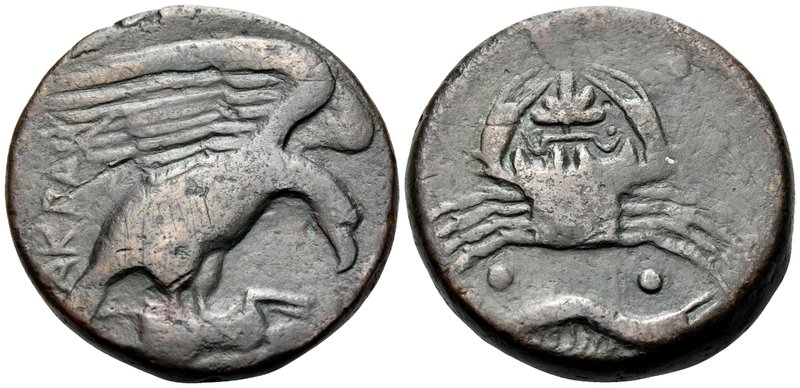 SICILY. Akragas. Circa 415-406 BC. Hemilitron (Bronze, 27 mm, 13.88 g, 2 h). AKP...
