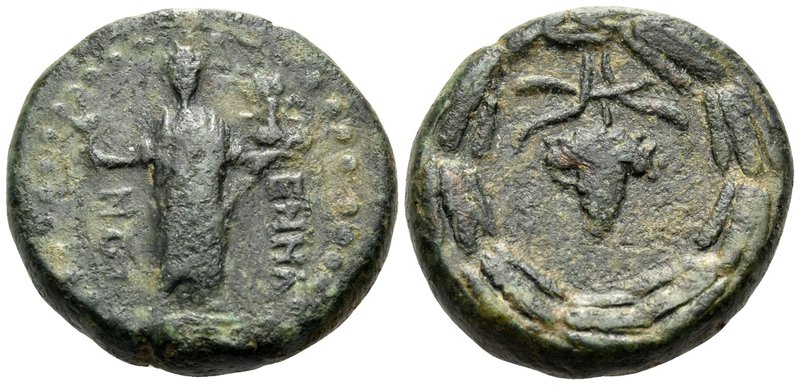 SICILY. Enna. Circa 258-200 BC. (Bronze, 20 mm, 11.40 g, 6 h). ENNA-IΩN Demeter ...