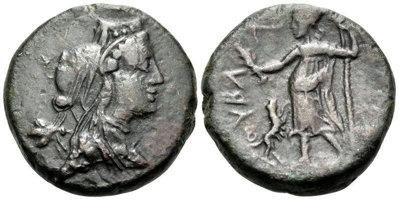 SICILY. Hybla Megala. Roman rule, after 210 BC. Trias (?) (Bronze, 20 mm, 7.63 g...