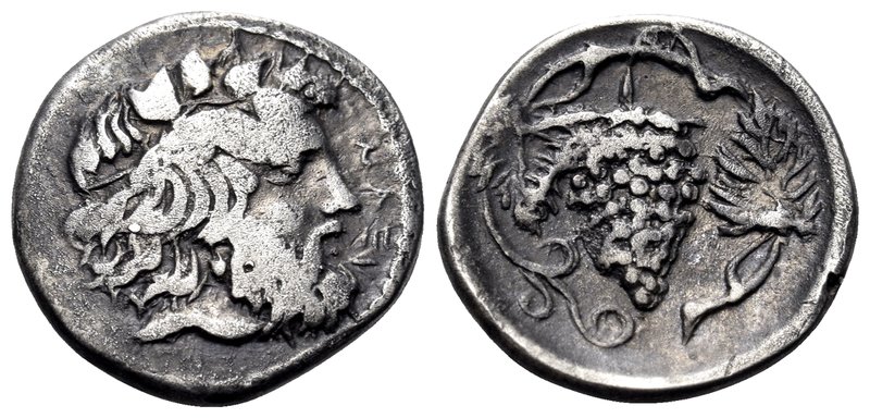 SICILY. Naxos. Circa 415-403 BC. Litra (Silver, 12 mm, 1.01 g, 9 h). NAΞI Head o...