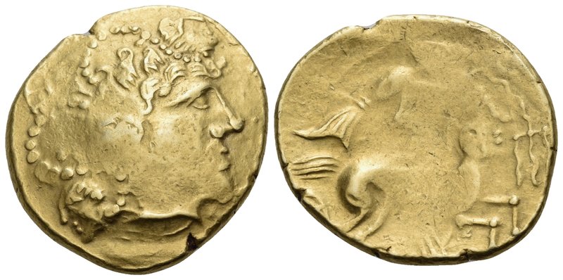 CELTIC, Northwest Gaul. Andecavi. Circa 120-50 BC. Stater (Gold, 20 mm, 7.53 g, ...