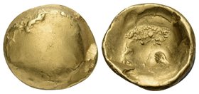 CELTIC, Central Europe. Vindelici. Circa 2nd-1st century BC. Quarter stater or ’Glattes Regenbogenschüsselchen’ (Gold, 11.5 mm, 2.02 g). Convex surfac...