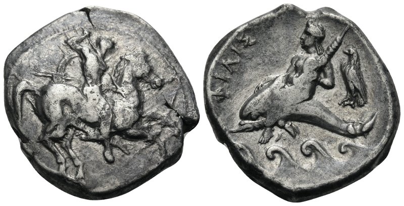 CALABRIA. Tarentum. Circa 290-281 BC. Stater (Silver, 21 mm, 7.85 g, 8 h), Phili...