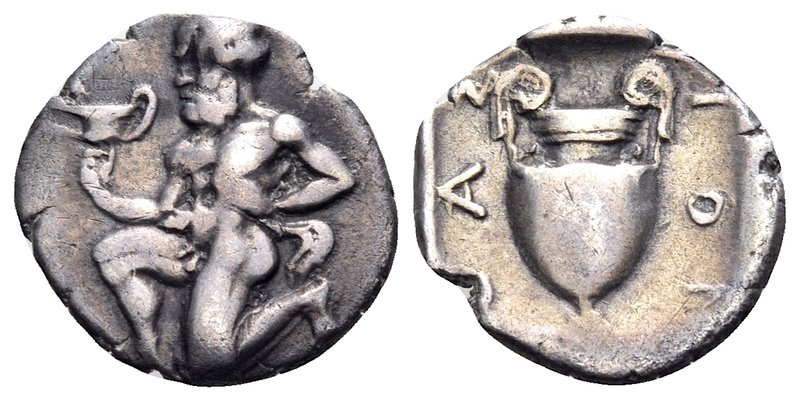 ISLANDS OFF THRACE, Thasos. Circa 411-340 BC. Trihemiobol (Silver, 11 mm, 0.64 g...