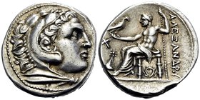 KINGS OF MACEDON. Alexander III ‘the Great’, 336-323 BC. Tetradrachm (Silver, 27 mm, 17.22 g, 4 h), Uranopolis, c. 300-290. Head of youthful Herakles ...