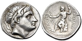 KINGS OF MACEDON. Demetrios I Poliorketes, 306-283 BC. Tetradrachm (Silver, 29 mm, 17.16 g, 4 h), Amphipolis, c. 291-290. Diademed head of Demetrios t...