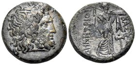 KINGS OF MACEDON. Demetrios I Poliorketes, 306-283 BC. (Bronze, 18 mm, 4.44 g, 12 h), uncertain mint in Caria, c. 290-286. Laureate head of Zeus to ri...