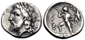 THESSALY. Ainianes. Circa 360s-350s BC. Hemidrachm (Silver, 16 mm, 2.73 g, 11 h), Hypata. Laureate and bearded head of Zeus to left. Rev. AINIAN-ΩN Th...