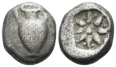KORKYRA. Korkyra. Circa 525-510 BC. Hemidrachm (Silver, 12 mm, 2.61 g). Amphora. Rev. Star with pellets between the rays; all within irregular incuse ...