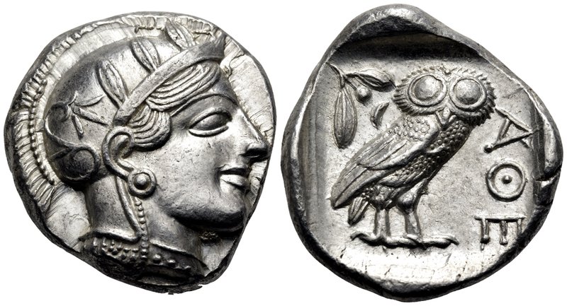 ATTICA. Athens. Circa 449-404 BC. Tetradrachm (Silver, 26 mm, 17.21 g, 7 h), c. ...