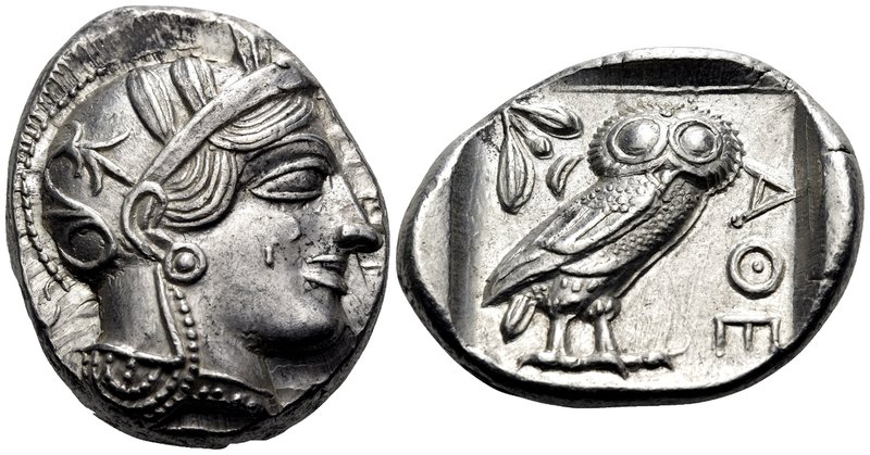 ATTICA. Athens. Circa 449-404 BC. Tetradrachm (Silver, 27 mm, 17.21 g, 4 h), c. ...