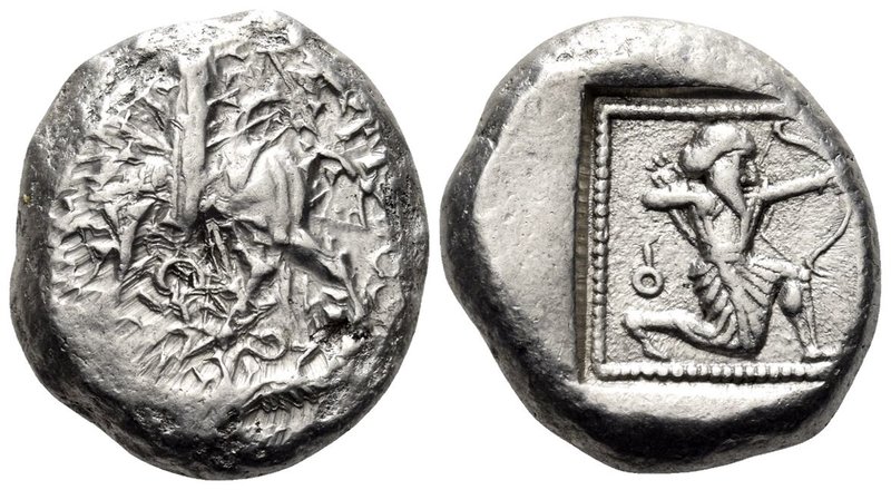 CILICIA. Tarsos. Circa 440-410 BC. Stater (Silver, 21 mm, 10.75 g, 6 h). Horsema...