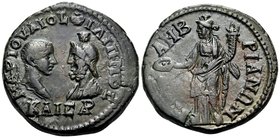 THRACE. Mesembria. Philip II, As Caesar, 244-247. Pentassarion (Bronze, 25 mm, 12.65 g, 1 h). MAP IOYΛIOC ΦIΛIΠΠOC /KAICAP Bare head of Philip and dra...