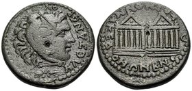 MACEDON. Koinon of Macedon. Time of Gordian III, 238-244. Triassarion (Bronze, 25.5 mm, 12.82 g, 12 h), Beroia. AΛEΞANΔΡ-OΥ ( beginning below right an...