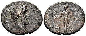 CORINTHIA. Corinth. Antoninus Pius, 138-161. As (Bronze, 21 mm, 5.85 g, 12 h). ANTONINVS AVG PIVS Laureate head of Antoninus Pius to right. Rev. C L I...