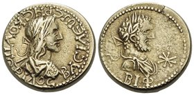 KINGS OF BOSPOROS. Rheskuporis II with Caracalla, 211-226. Stater (Electrum, 18.5 mm, 7.67 g, 12 h), year BIΦ = 512 = 214-215. BACIΛEΩC PHCKOYΠOPIΔOC ...