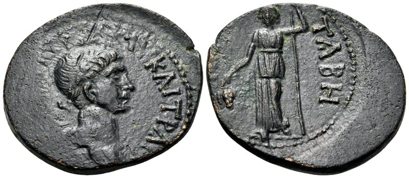 CARIA. Tabae. Trajan, 98-117. Diassarion (Bronze, 27 mm, 9.53 g, 11 h). ΑΥ ΚΑΙ Τ...