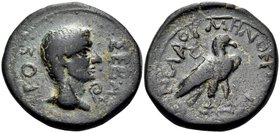PHRYGIA. Amorium. Augustus, 27 BC-AD 14. (Bronze, 21.5 mm, 6.12 g, 1 h), Menelaos, son of Menekrates. ΣEBA-ΣTOΣ Bare head of Augustus to right; lituus...