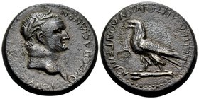 PHRYGIA. Amorium. Vespasian, 69-79. (Bronze, 20 mm, 6.38 g, 1 h), L. Antonius Longeinos. OYEΣΠAΣIANON KAIΣAPA AMOPIANOI Laureate head of Vespasian to ...
