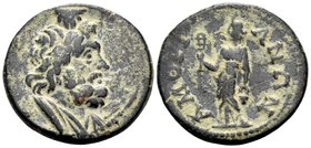 PHRYGIA. Amorium. Time of Antoninus Pius to Commodus, 138-192. (Bronze, 20 mm, 4.77 g, 12 h). Draped bust of Serapis to left, wearing calathus. Rev. Α...