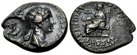 PHRYGIA. Eumeneia. Agrippina Junior, Augusta, 50-59. Assarion (Bronze, 17.5 mm, 2.95 g, 12 h), Bassa, daughter of Kleon, archiereia (= high priestess ...