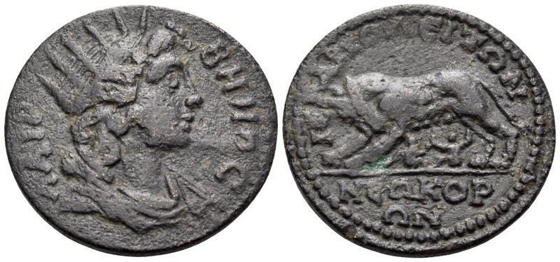 PHRYGIA. Hierapolis. Time of Elagabalus, 218-222. (Bronze, 24 mm, 6.01 g, 3 h). ...