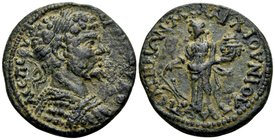 PHRYGIA. Peltae. Septimius Severus, 193-211. (Bronze, 23.5 mm, 5.77 g, 7 h). Λ CEΠ CEYH-POC Π AYΓO Laureate and cuirassed bust of Septimius Severus to...