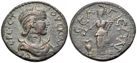 PISIDIA. Selge. Herennia Etruscilla, Augusta, 249-251. Triassarion (Bronze, 25 mm, 6.91 g, 1 h), struck under her husband, Trajan Decius. EPE• ET-POYC...