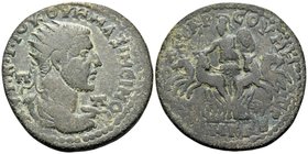 CILICIA. Tarsus. Maximinus I, 235-238. Pentassarion (Bronze, 36.5 mm, 23.33 g, 1 h). ΑΥΤ• Κ• Γ• ΙΟΥ• ΟΥΗ ΜΑΞΙΜΕΙΝΟΣ ΣΕΒ / Π-Π Radiate, draped, and cui...