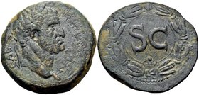 SYRIA, Seleucis and Pieria. Antioch. Galba, 68-69. As (Bronze, 28.5 mm, 13.34 g, 1 h). [IM SER SVL GAL] CAE Laureate head of Galba to right. Rev. S•C ...