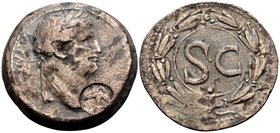SYRIA, Seleucis and Pieria. Antioch. Otho, 69. (Orichalcum, 29 mm, 13.95 g, 12 h), with a re-validation countermark from Antioch. IMP M OTHO [CAE AVG]...