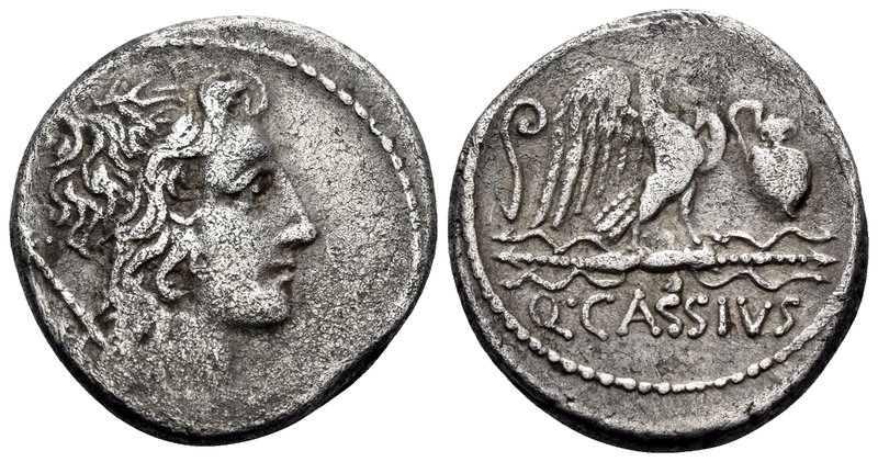 C. Cassius Longinus, 55 BC. Denarius (Silver, 18.5 mm, 3.86 g, 5 h), Rome. Head ...