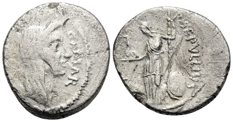 Julius Caesar, first half of March, 44 BC. Denarius (Silver, 17.5 mm, 3.43 g, 7 ...