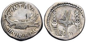 Mark Antony, 32-31 BC. Denarius (Silver, 19 mm, 3.16 g, 6 h), for the 2nd legion, mint moving with Antony, perhaps Patrai, autumn 32-spring 31 BC. ANT...