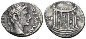 Augustus, 27 BC-AD 14. Denarius (Silver, 19 mm, 3.55 g, 5 h), Uncertain Spanish mint (Colonia Patricia?), 18 BC. CAESARI AVGVSTO Laureate head of Augu...