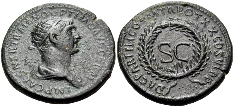 Trajan, 98-117. Dupondius (Orichalcum, 24 mm, 7.83 g, 7 h), Rome, for circulatio...