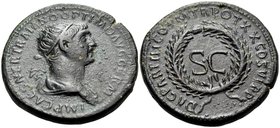 Trajan, 98-117. Dupondius (Orichalcum, 24 mm, 7.83 g, 7 h), Rome, for circulation in the East, 20 February - 9 December 116. IMP CAES NER TRAIANO OPTI...