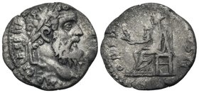 Pertinax, 193. Denarius (Silver, 17 mm, 2.36 g, 7 h), Rome. IMP CAES P HELV PERTIN AVG Laureate head of Pertinax to right. Rev. OPIDI TR P COS II Ops ...