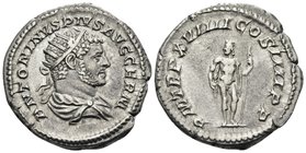 Caracalla, 198-217. Antoninianus (Silver, 23 mm, 5.12 g, 6 h), Rome, 216. ANTONINVS PIVS AVG GERM Radiate and draped bust of Caracalla to right. Rev. ...