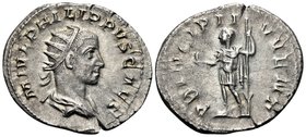 Philip II, as Caesar, 244-247. Antoninianus (Silver, 22.5 mm, 3.85 g, 6 h), Rome, 246. M IVL PHILIPPVS CAES Radiate, draped and cuirassed bust of Phil...