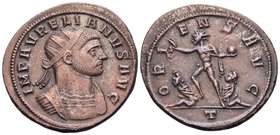 Aurelian, 270-275. Antoninianus (Billon, 22 mm, 3.97 g, 1 h), Serdica, 3rd officina, spring 274. IMP AVRELIANVS AVG Radiate and cuirassed bust of Aure...