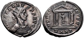 Probus, 276-282. Antoninianus (Billon, 23 mm, 3.99 g, 5 h), Ticnum, 5th officina, 278. IMP C PROBVS P F AVG Radiate and cuirassed bust of Probus to ri...