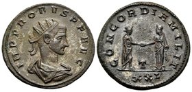 Probus, 276-282. Antoninianus (Billon, 21.5 mm, 4.04 g, 11 h), Siscia, 1st officina, 278. IMP PROBVS P F AVG Radiate, draped and cuirassed bust of Pro...