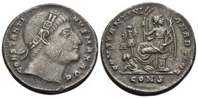Constantine I, 307/310-337. Follis (Bronze, 19.5 mm, 3.71 g, 12 h), Constantinople, 1st officina (A), late 327. CONSTANTI-NVS MAX AVG Laureate and ros...