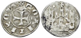 John V Palaeologus, 1341-1391. Tornese (Billon, 17.5 mm, 0.84 g, 6 h), an example of the anonymous "Politikon" coinage, Constantinople. +ΠOΛITIKON Cro...