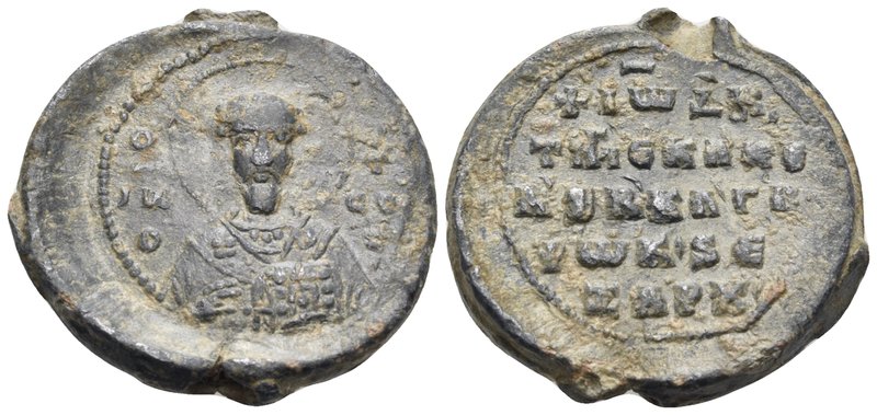 John, Diaconos and Exarchos, circa 11th Century. Seal (Lead, 21.5 mm, 7.65 g, 11...