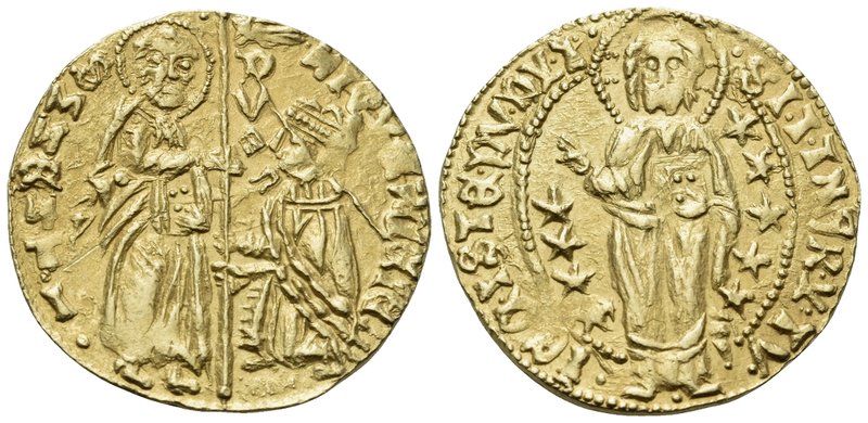CRUSADERS. Chios. Maona Society, circa 1347-1385. Ducat (Gold, 21.5 mm, 3.53 g, ...