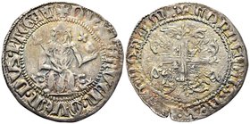 CRUSADERS. Chios. Maona Society, circa 1347-1385. Gigliato (Silver, 29 mm, 3.72 g, 3 h), c. 1347-1373. +DUX• IANVEN• QUEM •DVS (sic!) • PTEGAT Doge en...