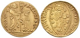 CRUSADERS. Knights of Rhodes (Knights Hospitallers). Fabrizio del Carretto, 1513-1521. Ducat (Gold, 22.5 mm, 3.51 g, 12 h), imitating the Venetian Duc...