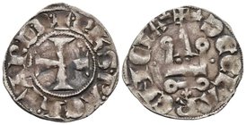 CRUSADERS. Principality of Achaea. Philippe de Taranto, 1307-1313. Denier Tournois (Billon, 19 mm, 0.62 g, 3 h), Glarenza (modern Kyllini in Elis). +•...